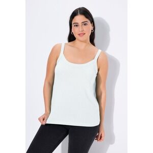 Ulla Popken Womens Essential Spaghetti Strap Cami White 728664200 Size 20/22